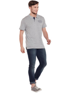 Tom Tailor Grey Solid Polo T-Shirt