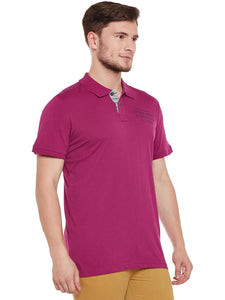 Tom Tailor Purple Solid Polo T-Shirt