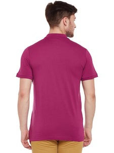 Tom Tailor Purple Solid Polo T-Shirt