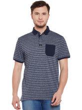 Load image into Gallery viewer, Tom Tailor Navy Blue Striped Polo T-Shirt