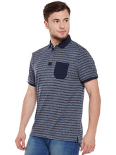 Load image into Gallery viewer, Tom Tailor Navy Blue Striped Polo T-Shirt