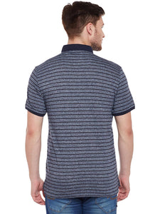 Tom Tailor Navy Blue Striped Polo T-Shirt