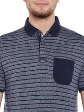 Load image into Gallery viewer, Tom Tailor Navy Blue Striped Polo T-Shirt