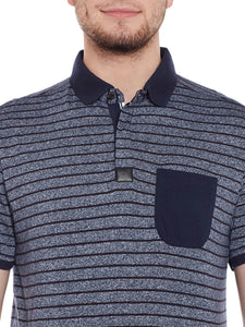 Tom Tailor Navy Blue Striped Polo T-Shirt