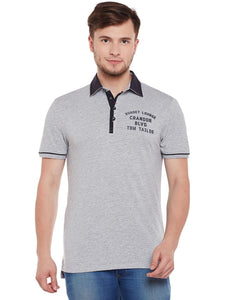 Tom Tailor Grey Solid Polo T-Shirt
