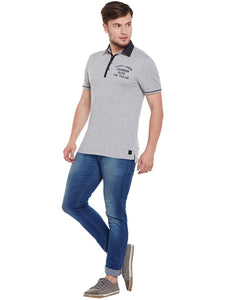 Tom Tailor Grey Solid Polo T-Shirt