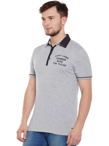 Tom Tailor Grey Solid Polo T-Shirt