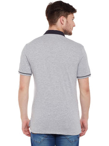 Tom Tailor Grey Solid Polo T-Shirt
