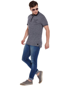 Tom Tailor Grey Solid Polo T-Shirt