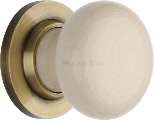 Cream Crackle Knob
