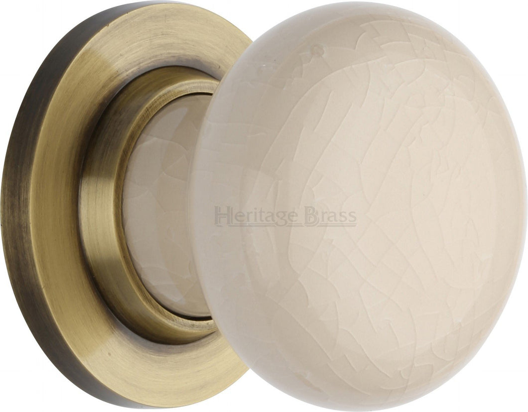 Cream Crackle Knob