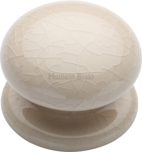 Cabinet Knob Cream Crackle 38mm with Porcelain base