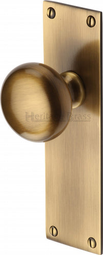 Heritage Brass Mortice Knob on Latch Plate Balmoral Design