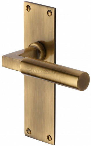 Heritage Brass Door Handle Lever Latch Bauhaus Design