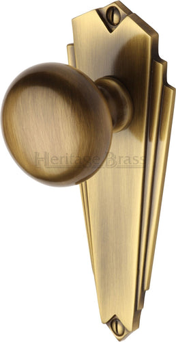 Heritage Brass Mortice Knob on Latch Plate Broadway Design