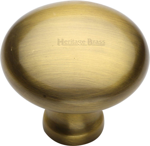 Heritage Brass Cabinet Knob Mushroom Design 38mm