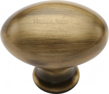 Load image into Gallery viewer, Heritage Brass Cabinet Knob Oval Design 32mm