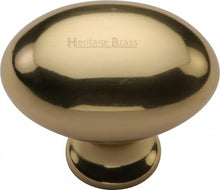 Load image into Gallery viewer, Heritage Brass Cabinet Knob Oval Design 32mm