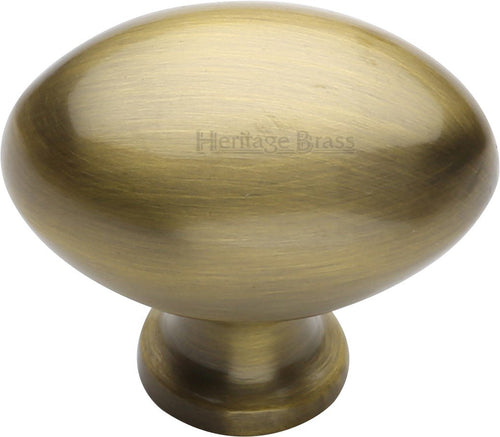 Heritage Brass Cabinet Knob Oval Design 38mm