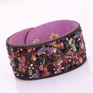 Crystal Stone Bracelets Bracelets Cowhide Bracelets Wrist Chains Black