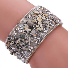 Load image into Gallery viewer, Crystal Stone Bracelets Bracelets Cowhide Bracelets Wrist Chains Black