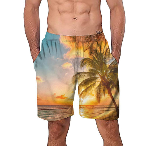 Men Casual 3D Tree Printed Beach Work Casual Men Short Trouser Shorts Pants