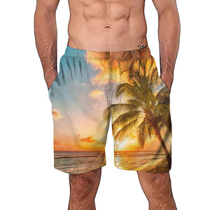 Men Casual 3D Tree Printed Beach Work Casual Men Short Trouser Shorts Pants