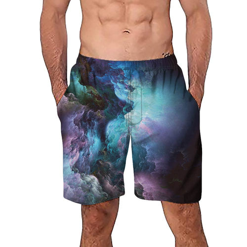 Men Casual 3D Graffiti Printed Beach Work Casual Men Short Trouser Shorts Pants