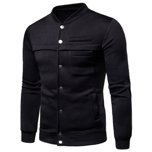 Stylish Mens Sweatshirts Long Sleeve Coats Plain Slim Fitness Joggers Bodybuilding Sweatshirts Fashion  Warm Winter Men Clothes