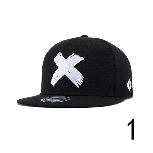 Men's Quality Red X Embroidery Gorras Snapback Caps Outdoor Flat Bill Baseball Hats Men's Hip Hop Street Dancing Adjustable Caps