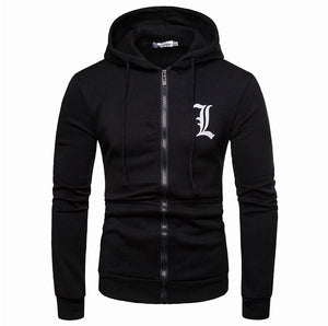 Men Hoodies Long Sleeve Zipper Jacket