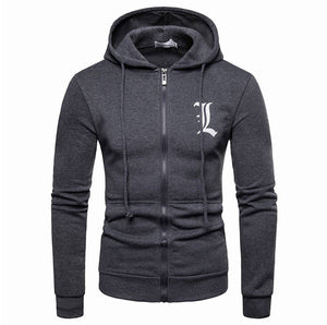 Men Hoodies Long Sleeve Zipper Jacket