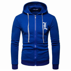 Men Hoodies Long Sleeve Zipper Jacket