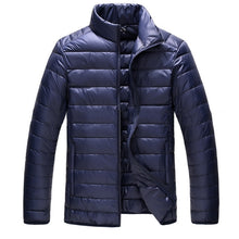 Load image into Gallery viewer, 2018 Autumn Winter Mens Stand Collar Duck Down Jacket Light Thin Solid Casual Coat Men Outwear Ultralight Down Jackets Plus Size