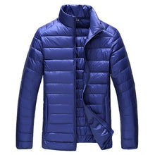 Load image into Gallery viewer, 2018 Autumn Winter Mens Stand Collar Duck Down Jacket Light Thin Solid Casual Coat Men Outwear Ultralight Down Jackets Plus Size