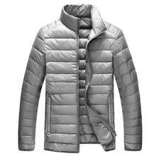 Load image into Gallery viewer, 2018 Autumn Winter Mens Stand Collar Duck Down Jacket Light Thin Solid Casual Coat Men Outwear Ultralight Down Jackets Plus Size