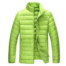 Load image into Gallery viewer, 2018 Autumn Winter Mens Stand Collar Duck Down Jacket Light Thin Solid Casual Coat Men Outwear Ultralight Down Jackets Plus Size