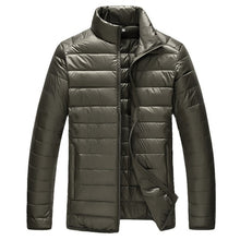 Load image into Gallery viewer, 2018 Autumn Winter Mens Stand Collar Duck Down Jacket Light Thin Solid Casual Coat Men Outwear Ultralight Down Jackets Plus Size